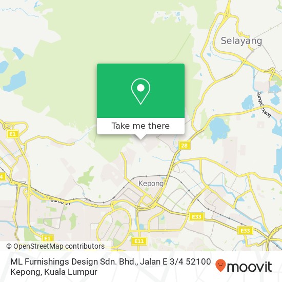Peta ML Furnishings Design Sdn. Bhd., Jalan E 3 / 4 52100 Kepong