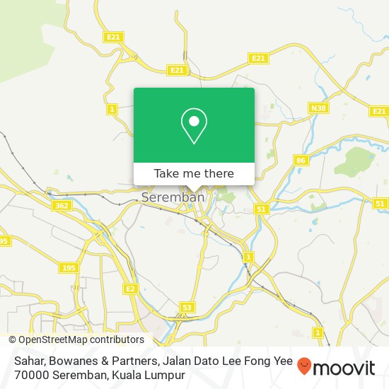 Sahar, Bowanes & Partners, Jalan Dato Lee Fong Yee 70000 Seremban map