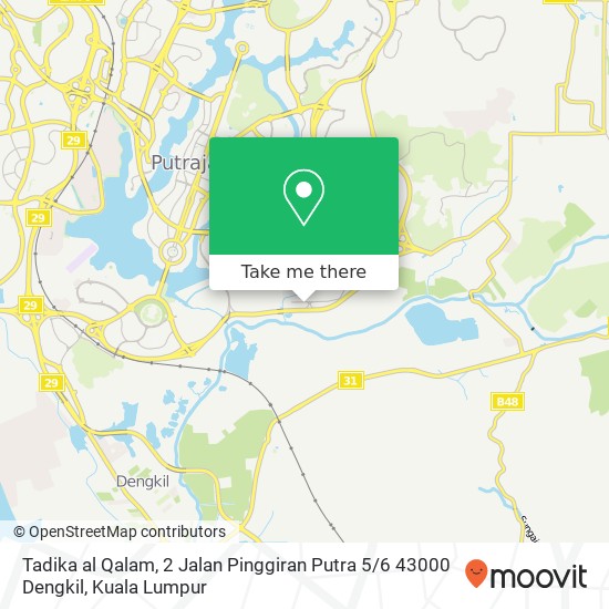 Peta Tadika al Qalam, 2 Jalan Pinggiran Putra 5 / 6 43000 Dengkil