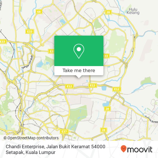 Peta Chandi Enterprise, Jalan Bukit Keramat 54000 Setapak