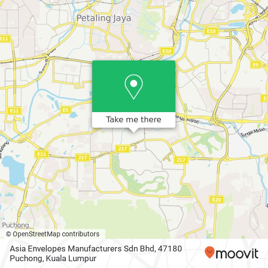 Asia Envelopes Manufacturers Sdn Bhd, 47180 Puchong map