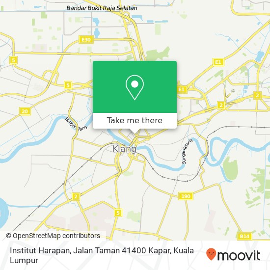 Peta Institut Harapan, Jalan Taman 41400 Kapar