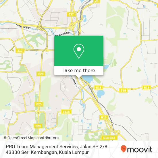 PRO Team Management Services, Jalan SP 2 / 8 43300 Seri Kembangan map