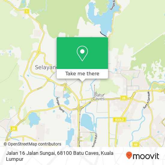 Peta Jalan 16 Jalan Sungai, 68100 Batu Caves