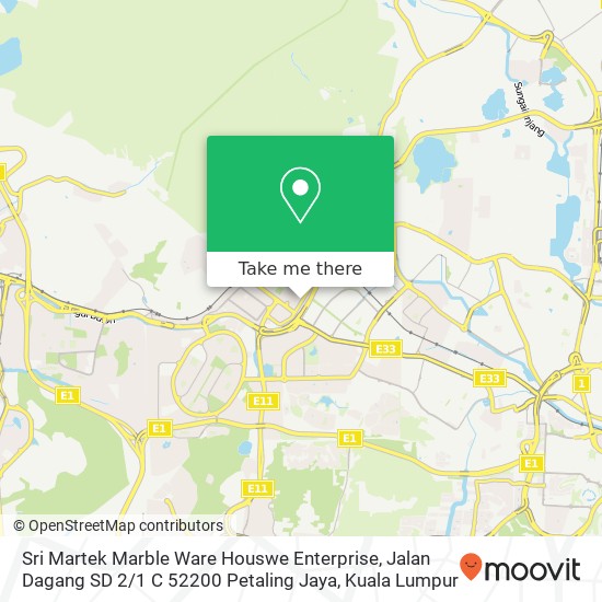 Sri Martek Marble Ware Houswe Enterprise, Jalan Dagang SD 2 / 1 C 52200 Petaling Jaya map