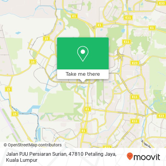 Peta Jalan PJU Persiaran Surian, 47810 Petaling Jaya