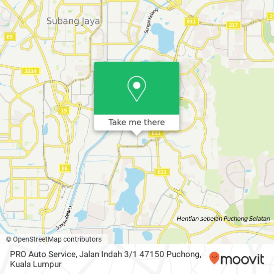 Peta PRO Auto Service, Jalan Indah 3 / 1 47150 Puchong