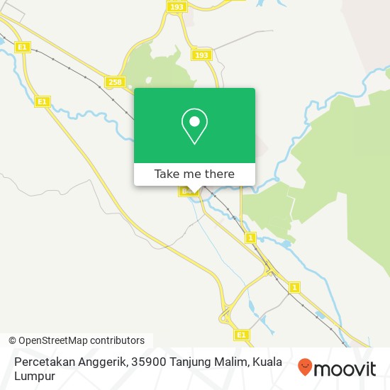 Peta Percetakan Anggerik, 35900 Tanjung Malim