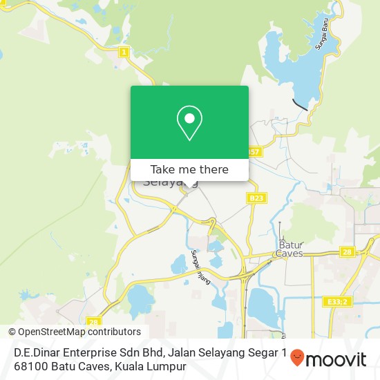 Peta D.E.Dinar Enterprise Sdn Bhd, Jalan Selayang Segar 1 68100 Batu Caves