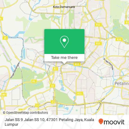 Jalan SS 9 Jalan SS 10, 47301 Petaling Jaya map