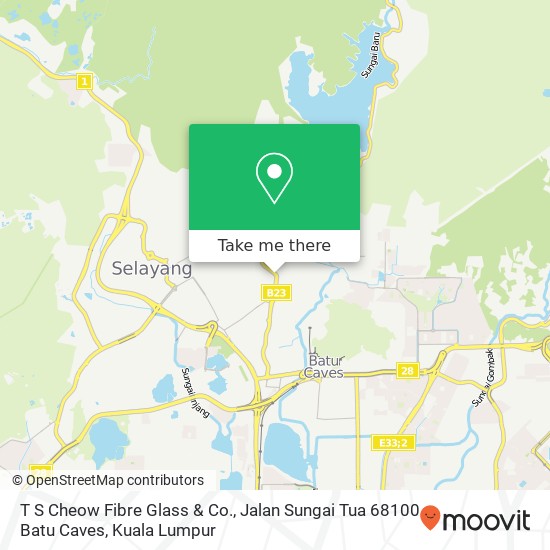 T S Cheow Fibre Glass & Co., Jalan Sungai Tua 68100 Batu Caves map