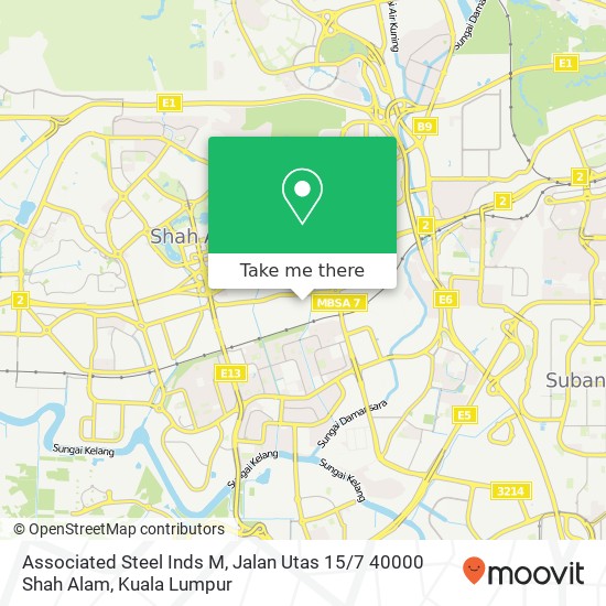 Associated Steel Inds M, Jalan Utas 15 / 7 40000 Shah Alam map