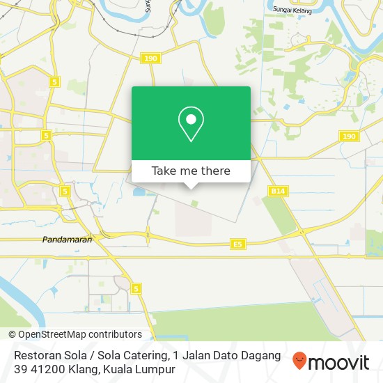 Peta Restoran Sola / Sola Catering, 1 Jalan Dato Dagang 39 41200 Klang