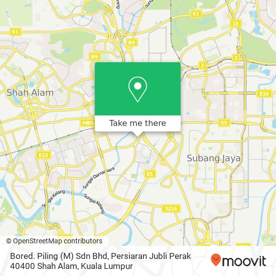 Peta Bored. Piling (M) Sdn Bhd, Persiaran Jubli Perak 40400 Shah Alam