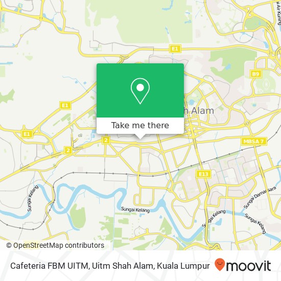 Peta Cafeteria FBM UITM, Uitm Shah Alam