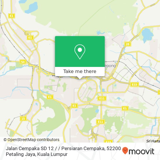 Jalan Cempaka SD 12 / / Persiaran Cempaka, 52200 Petaling Jaya map