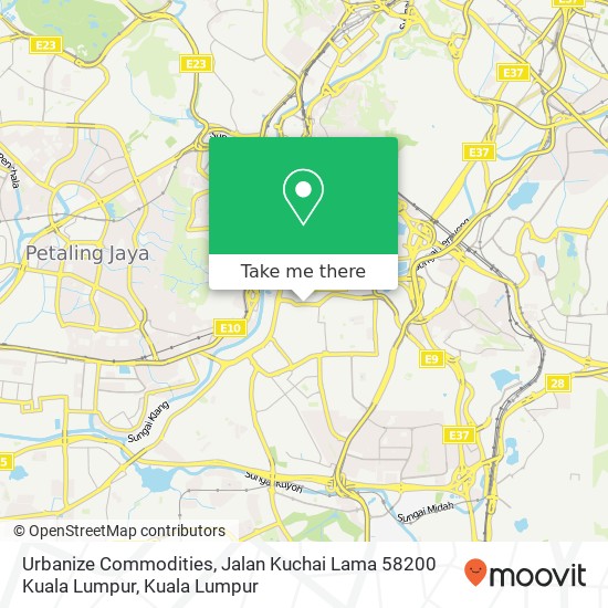 Peta Urbanize Commodities, Jalan Kuchai Lama 58200 Kuala Lumpur