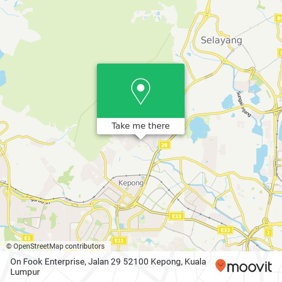 On Fook Enterprise, Jalan 29 52100 Kepong map