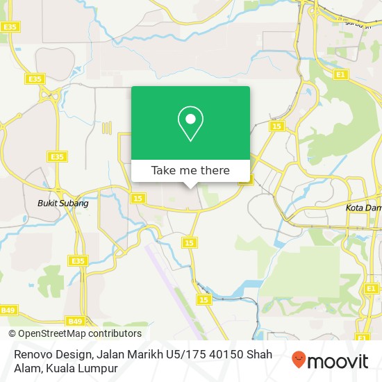 Renovo Design, Jalan Marikh U5 / 175 40150 Shah Alam map