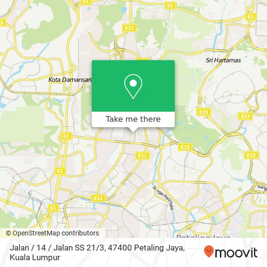 Jalan / 14 / Jalan SS 21 / 3, 47400 Petaling Jaya map