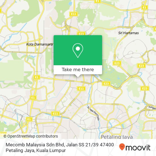 Peta Mecomb Malaysia Sdn Bhd, Jalan SS 21 / 39 47400 Petaling Jaya
