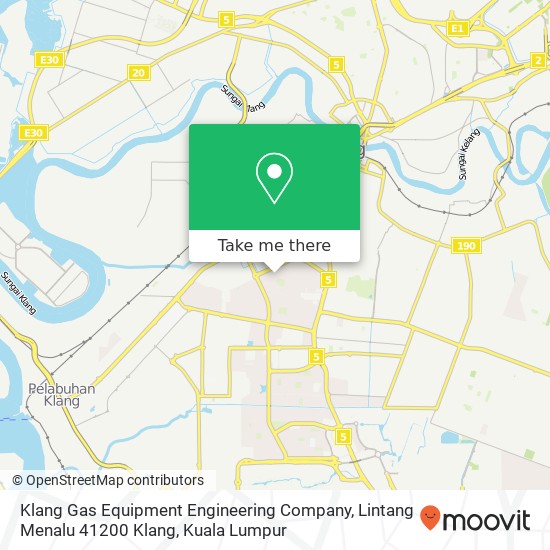 Peta Klang Gas Equipment Engineering Company, Lintang Menalu 41200 Klang