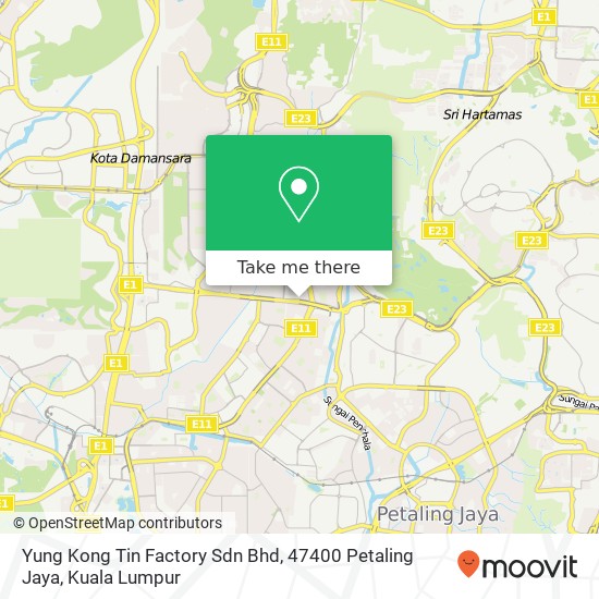 Peta Yung Kong Tin Factory Sdn Bhd, 47400 Petaling Jaya