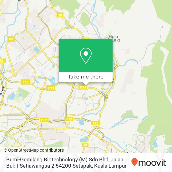 Bumi-Gemilang Biotechnology (M) Sdn Bhd, Jalan Bukit Setiawangsa 2 54200 Setapak map