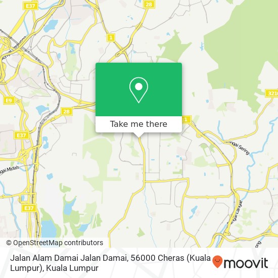 Peta Jalan Alam Damai Jalan Damai, 56000 Cheras (Kuala Lumpur)