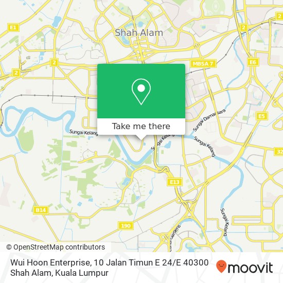 Peta Wui Hoon Enterprise, 10 Jalan Timun E 24 / E 40300 Shah Alam