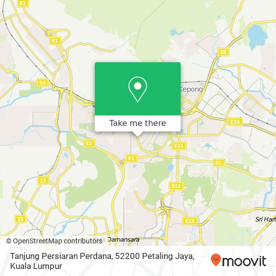 Peta Tanjung Persiaran Perdana, 52200 Petaling Jaya