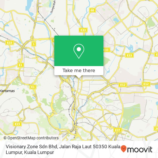 Peta Visionary Zone Sdn Bhd, Jalan Raja Laut 50350 Kuala Lumpur