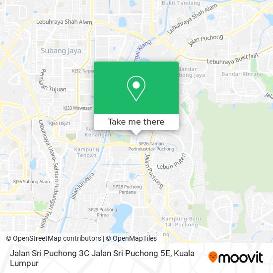 Peta Jalan Sri Puchong 3C Jalan Sri Puchong 5E