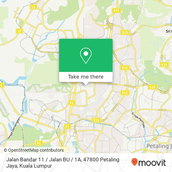 Jalan Bandar 11 / Jalan BU / 1A, 47800 Petaling Jaya map