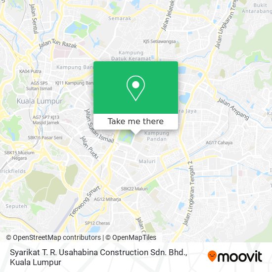 Peta Syarikat T. R. Usahabina Construction Sdn. Bhd.