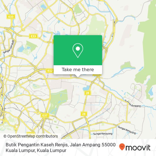 Peta Butik Pengantin Kaseh Renjis, Jalan Ampang 55000 Kuala Lumpur