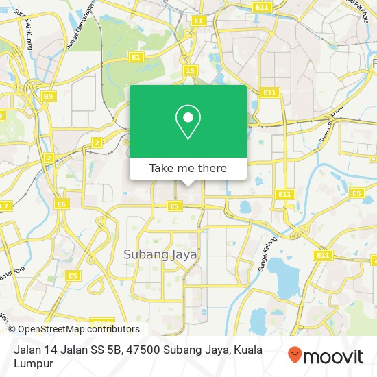 Peta Jalan 14 Jalan SS 5B, 47500 Subang Jaya