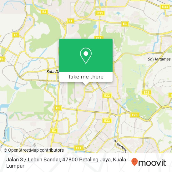 Peta Jalan 3 / Lebuh Bandar, 47800 Petaling Jaya