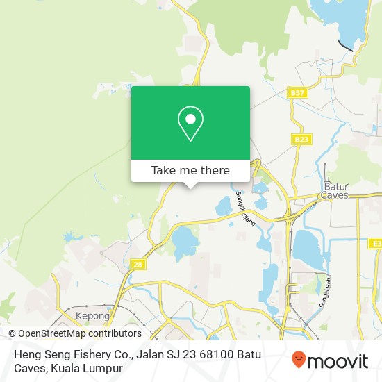 Peta Heng Seng Fishery Co., Jalan SJ 23 68100 Batu Caves