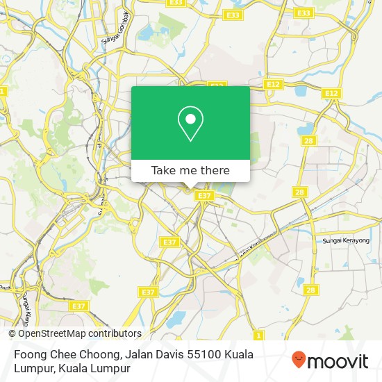 Peta Foong Chee Choong, Jalan Davis 55100 Kuala Lumpur