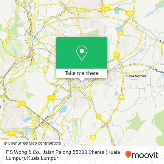 F S Wong & Co., Jalan Palong 55200 Cheras (Kuala Lumpur) map