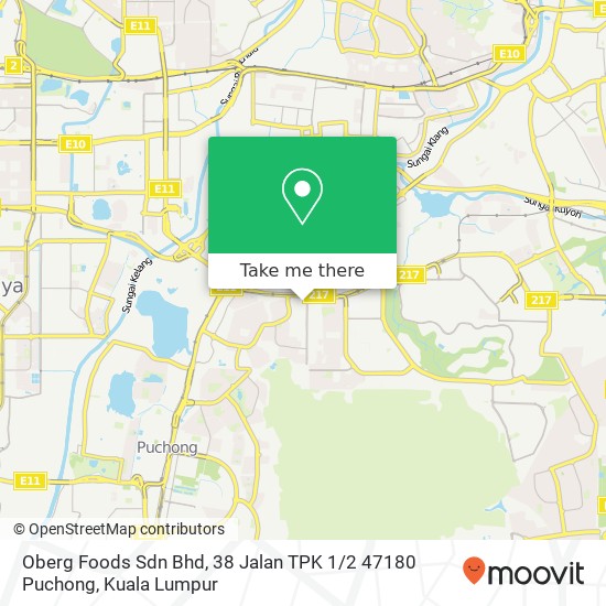 Oberg Foods Sdn Bhd, 38 Jalan TPK 1 / 2 47180 Puchong map