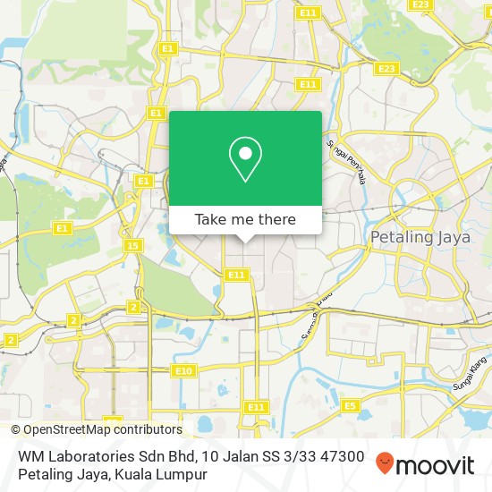 WM Laboratories Sdn Bhd, 10 Jalan SS 3 / 33 47300 Petaling Jaya map