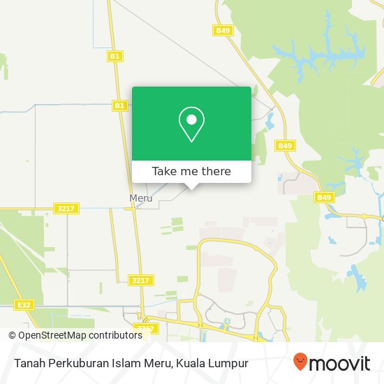 Tanah Perkuburan Islam Meru map