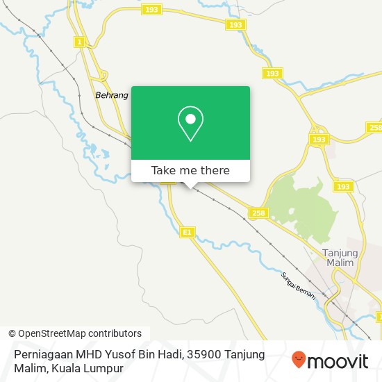 Perniagaan MHD Yusof Bin Hadi, 35900 Tanjung Malim map