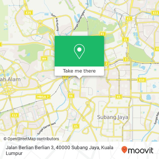 Peta Jalan Berlian Berlian 3, 40000 Subang Jaya