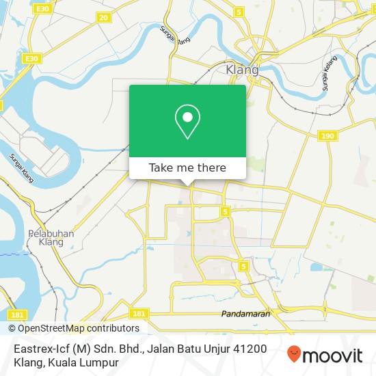 Eastrex-Icf (M) Sdn. Bhd., Jalan Batu Unjur 41200 Klang map