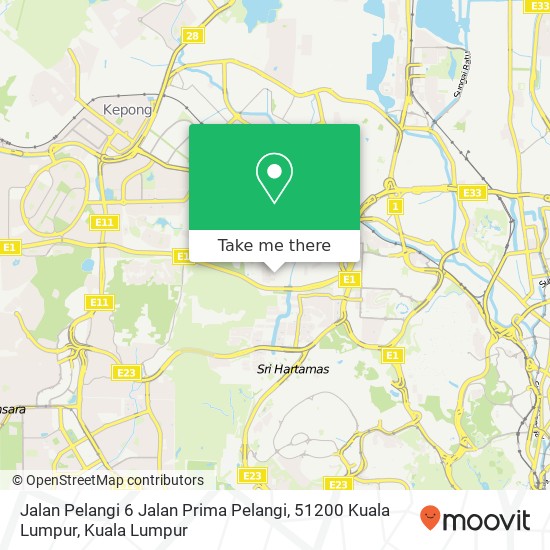 Peta Jalan Pelangi 6 Jalan Prima Pelangi, 51200 Kuala Lumpur