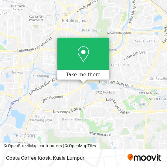 Costa Coffee Kiosk map