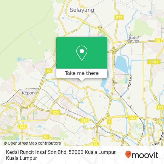 Peta Kedai Runcit Insaf Sdn Bhd, 52000 Kuala Lumpur